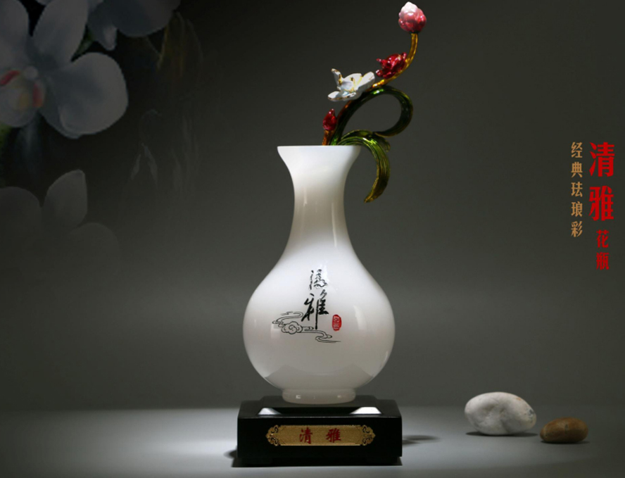 高檔商務(wù)禮品琺瑯彩花瓶