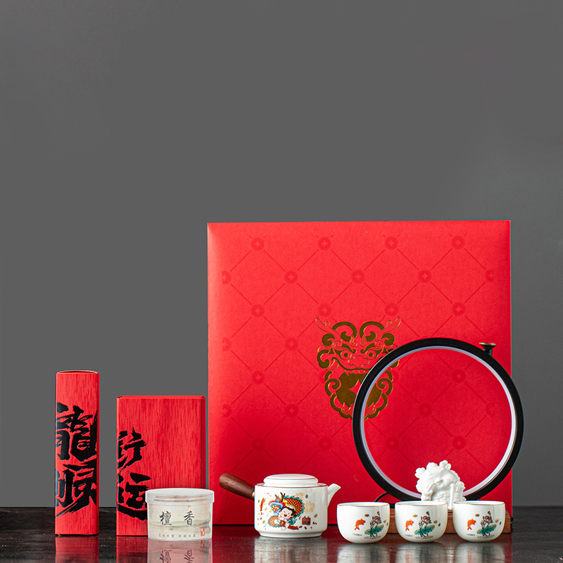 【龍行大運-豪華版】2024新年香器茶禮套裝|龍年中式禮品
